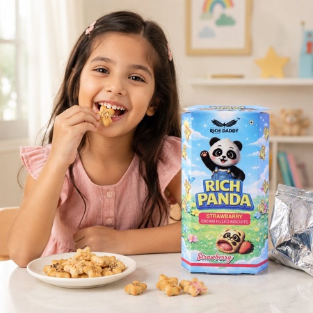 Panda Strawberry Cream Biscuits  Fun Kids Snack