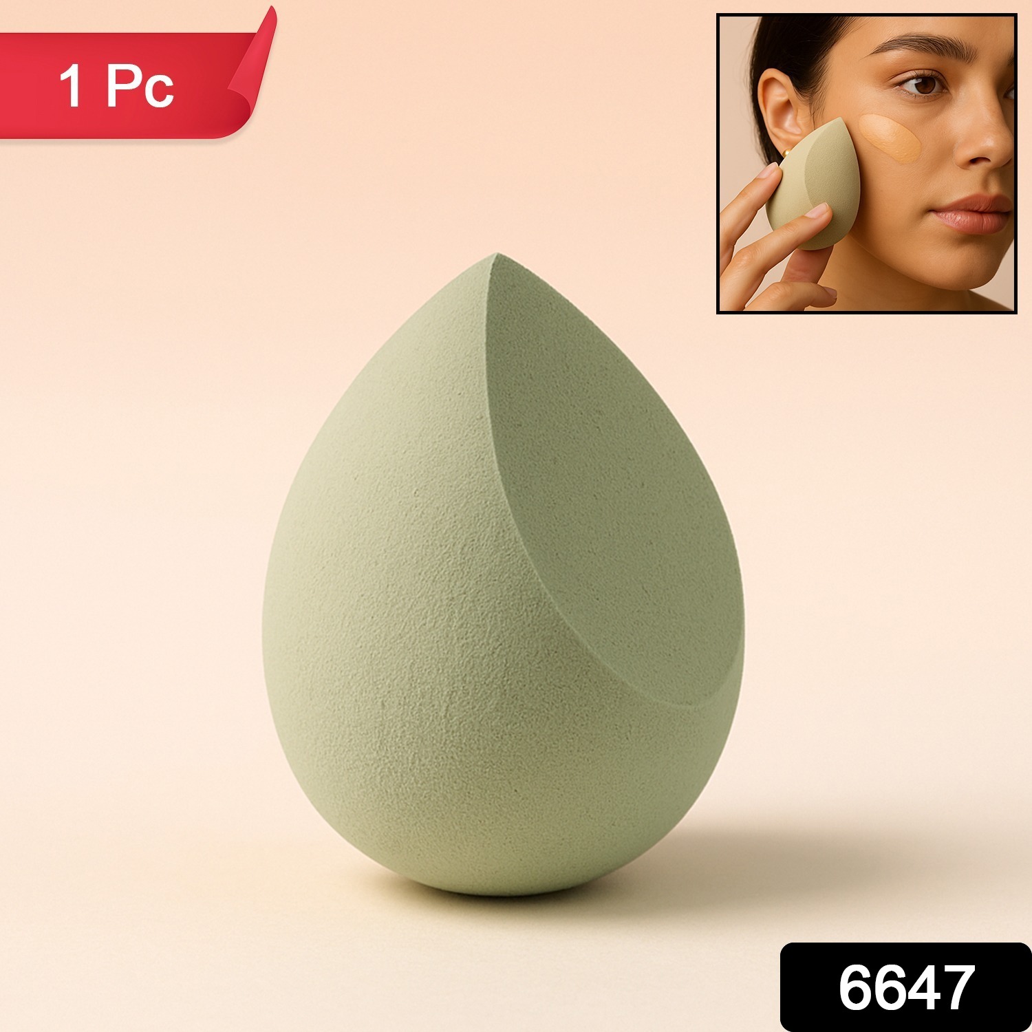 Makeup Sponge For Blending Liquid Foundations Powders And Creams (Multicolor 1 Pc)