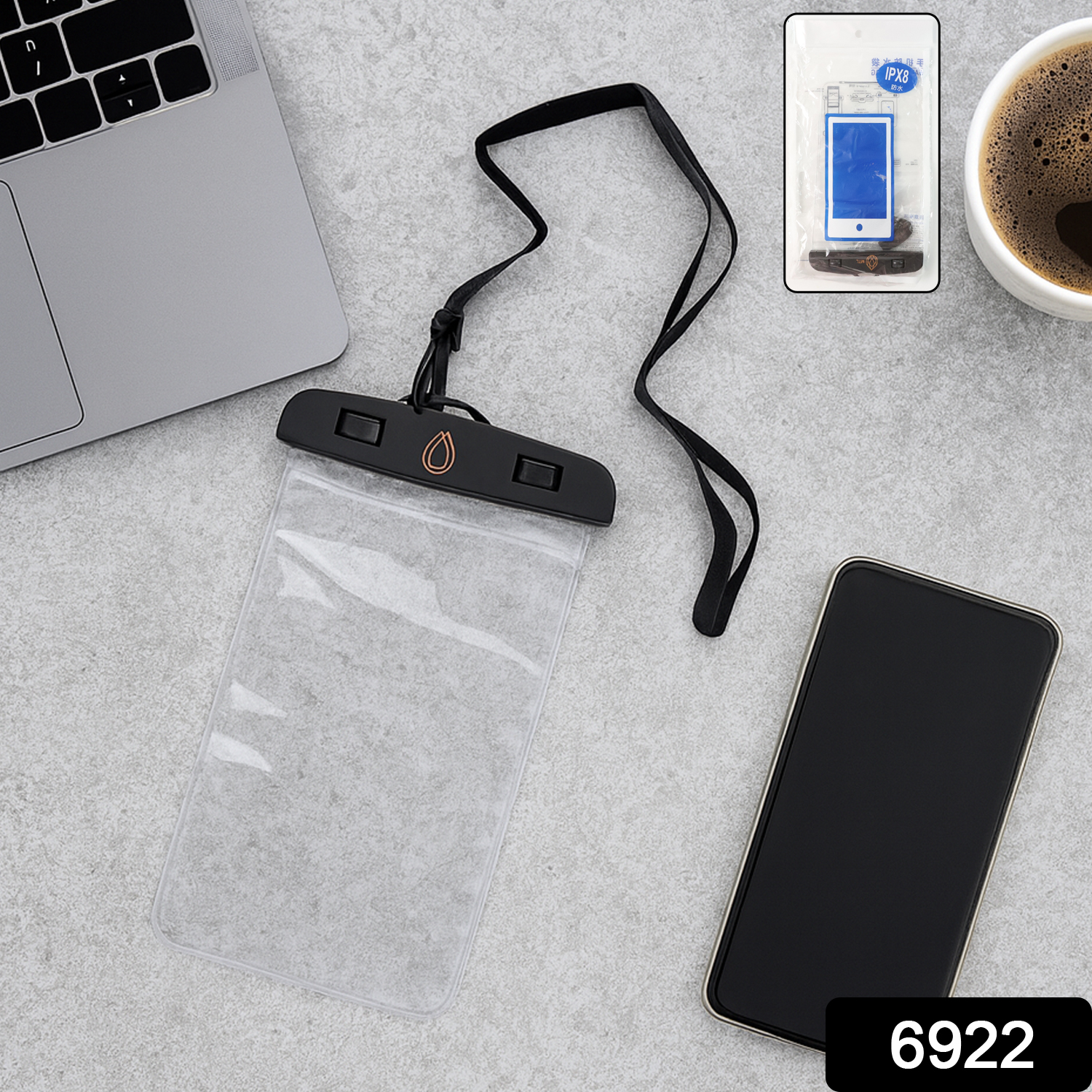 6922 Mobile Cover Pouch Transparent Waterproof Sealed Plastic Smartphone Protective Pouch Coverbag For All Mobile Phones