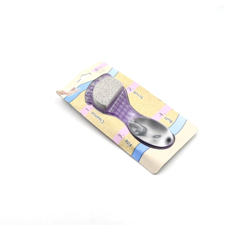6993 4 In 1 Pedicure Tool For Rough Dry Feet Dual-sided With Pumice Stone Soft Brush Steel Scrubber Emery File Softens Hard Foot Corns Calluses Cleanses Smoothens Dull Feet