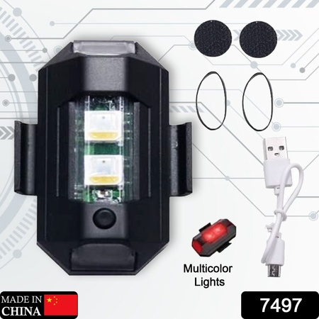 7497 Mini Led Strobe Lights Waterproof Lights Lightweight Rgb Led Lights Drone Strobe Lights Veicle Anti-collision Strobe Light Bike Motocycle Lights Usb Recharge Multi-colors