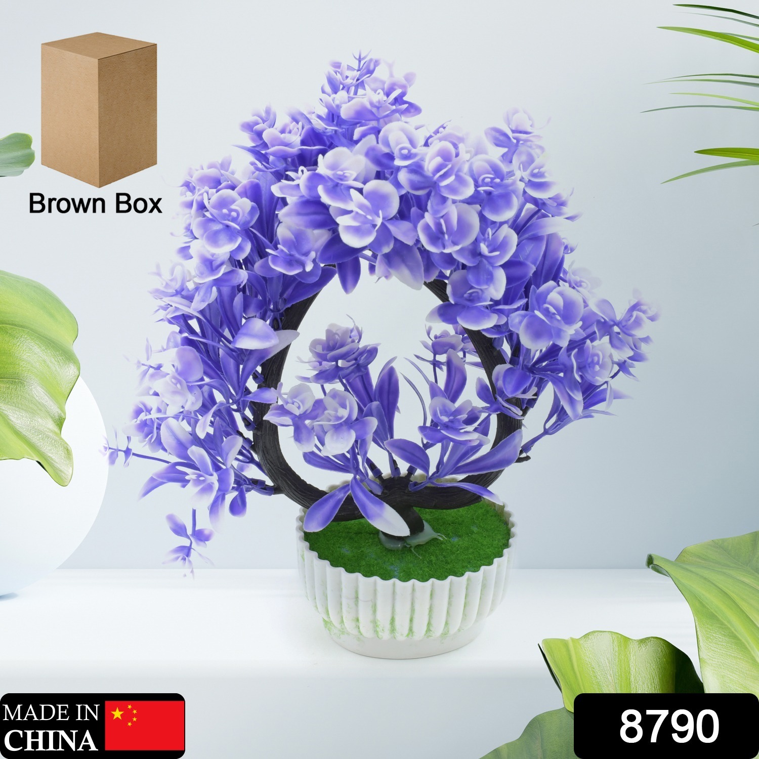 Wild Artificial Flower Plants With Cute Pot Flower Plant For Home Office Decor Tabletop And Desk Decoration Artificial Flower For Balcony Indoor Decor Plants For Living Room (1 Pc)
