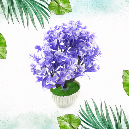 Wild Artificial Flower Plants With Cute Pot Flower Plant For Home Office Decor Tabletop And Desk Decoration Artificial Flower For Balcony Indoor Decor Plants For Living Room (1 Pc)