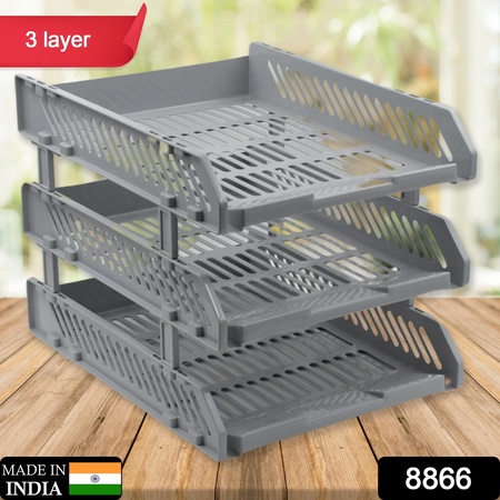 8865 File Cabinets Storage Rack Magazine Newspaper Rack Filing Cabinet Four-layer File Rack Stacking Rack Desktop File Storage Rack Office Data File Rack Drawer Type Classification Cabinet Desktop File Holder Organizer For Office (4layer  3 Layer)