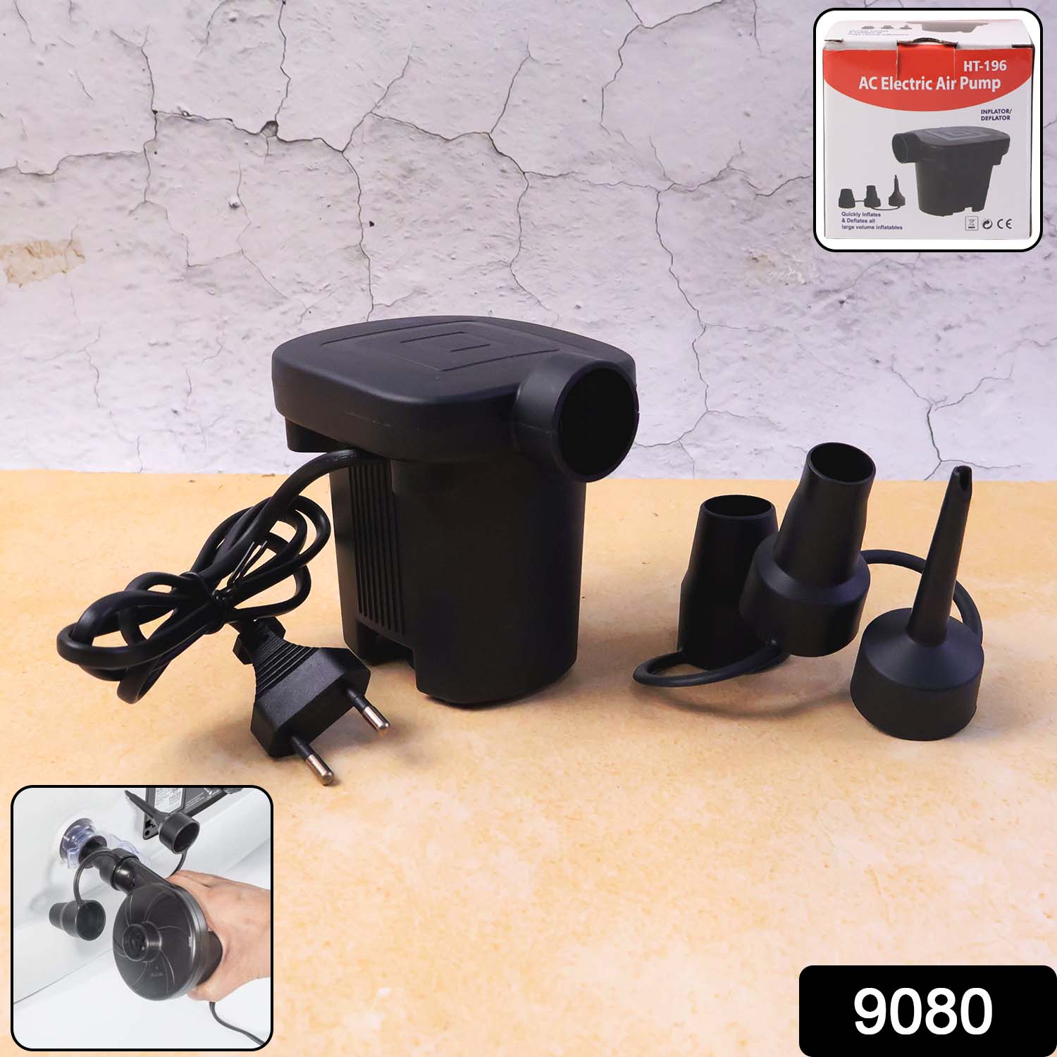 9080 Electric Air Pump For Ball Balloon ( 3 Nozzle )
