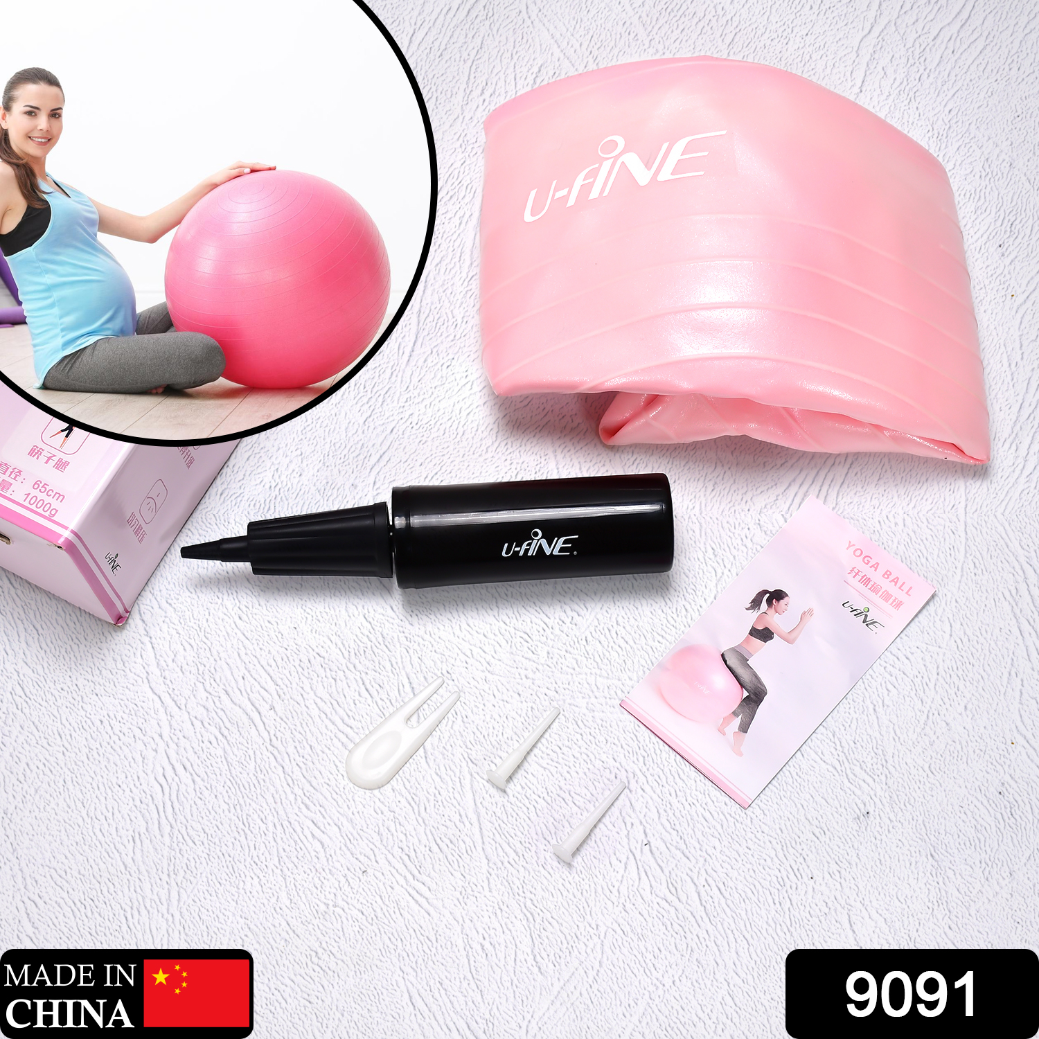 9091 Anti Burst 65 Cm Exercise Ball With Inflation Pump Non-slip Gym Ball For Yoga Pilates Core Training Exercises At Home And Gym- Suitable For Men And Women