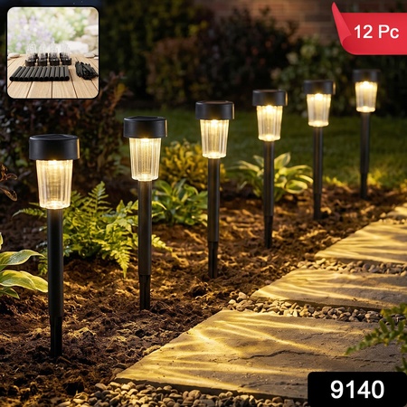 Solar Led Pathway Garden Stake Lights For Outdoor Lawn And Walkway (12 Pc Set)
