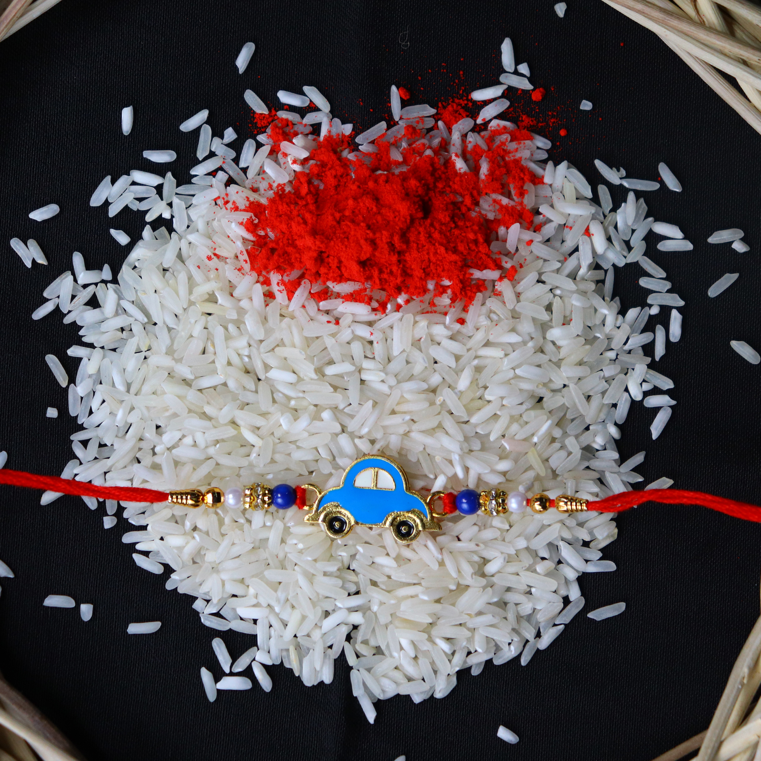 Blue Car Rakhi For Kids