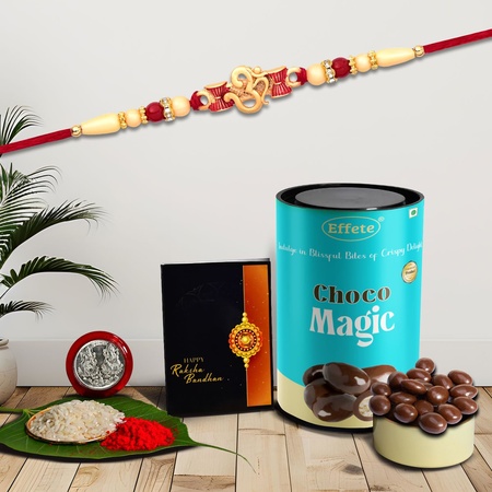 (K1 282 cm) Rakhi Combo With Chocolate Magic Rakhi For Brother With Gift Chocolate Gift Pack Rakhi With Chocolate Gift Hemper Fancy Rakhis For Men Set Of 1 Rakhi