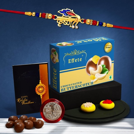Rakhi (K1 320 bs32) Chocolate Butter Scotch 32gm Rakhi Chocolate For Brother Rakhi With Chocolate Rakhi With Gift Rakhi Combo Set Of 1 Rakhi Chocolate