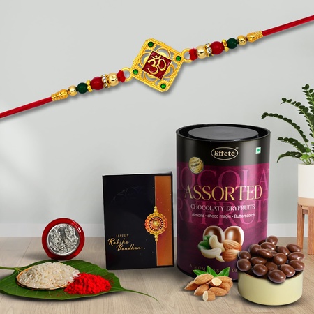 Rakhi (K1_326_as)  Assorted Chocolate Dryfruits 96gm Rakhi  Chocolate For Brother Rakhi With Chocolate Rakhi With Gift Rakhi Combo Set Of 1 Rakhi Chocolate
