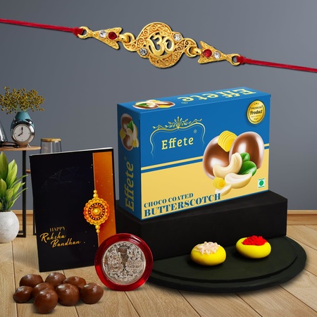 Rakhi For Brother Set Of 1 Combo With Chocolate Butter Scotch 32gm Pooja Coin  Greeting Card Rakhi For Brother And Bhabhi Rakhi With Chocolate Rakhi With Gift For Brother Rakhi For Kids Rakhi Set Rakhi Combo Rakhi With Sweets (K1_404_bs32)