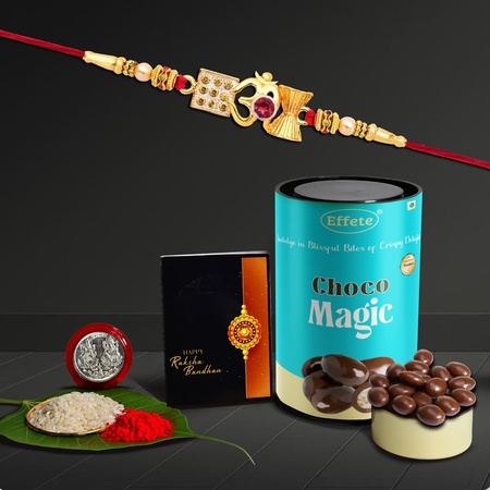 Rakhi For Brother Set Of 1 Rakhi For Brother And Bhabhi Rakhi With Chocolate Rakhi With Gift For Brother Rakhi For Kids Rakhi Set Rakhi Combo Rakhi With Sweets (K1_412_cm)