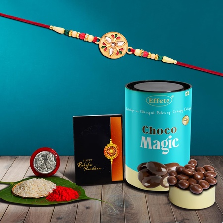 (K1 508 cm) Rakhi Combo With Chocolate Magic Rakhi Chocolate For Brother Rakhi With Chocolate Rakhi With Gift Rakhi Combo Set Of 1 Rakhi Chocolate